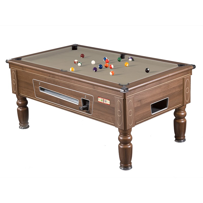Supreme Prince Coin Opetated Pool Table Walnut